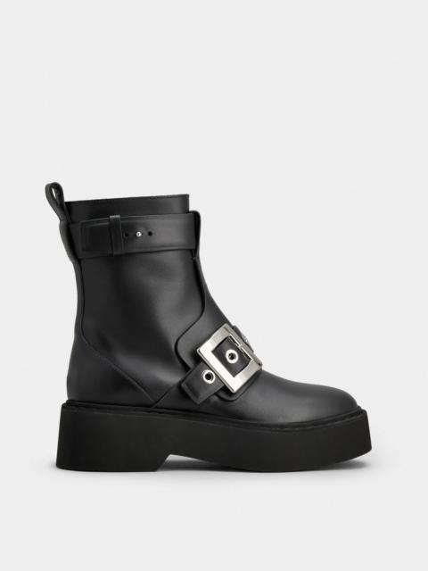 Roger Vivier Viv' Rangers Biker Booties in leather