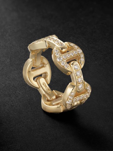 HOORSENBUHS® Dame Classic Tri-Link 18-Karat Gold Diamond Ring