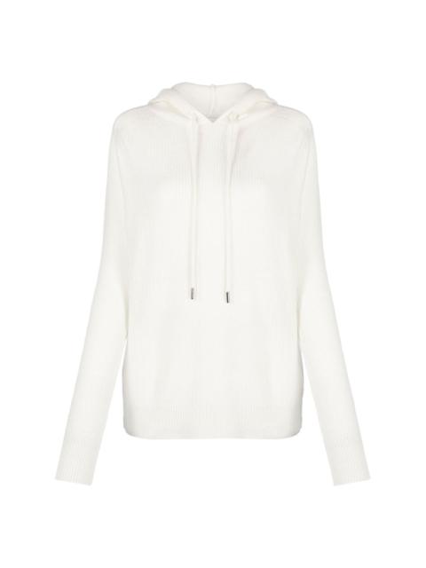 drawstring virgin wool-cashmere blend hoodie