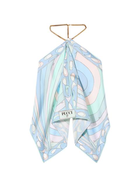 abstract-print halterneck top