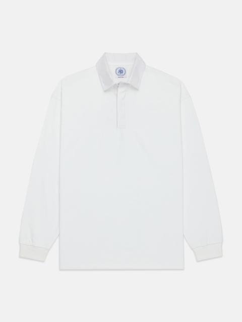 J. PRESS MADE-IN-USA SOLID WHITE COTTON RUGBY