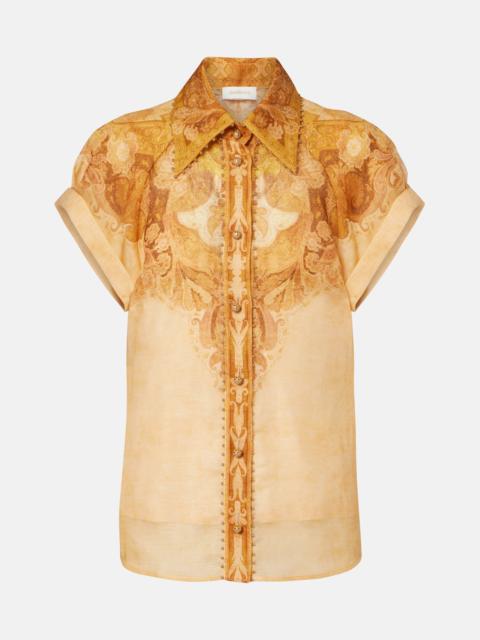 Zimmermann Como printed linen and silk blouse