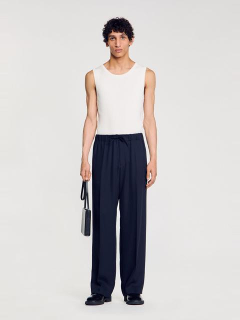 Sandro ELASTICATED WIDE-LEG TROUSERS