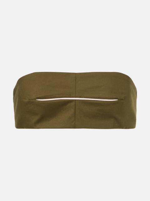 ADRIANA DEGREAS Cotton-blend bandeau top