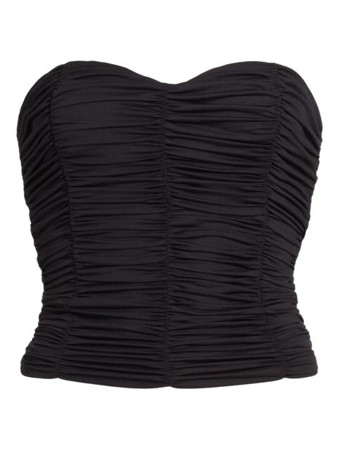 KIKI DE MONTPARNASSE Women's Echauffe Ruched Bustier Top - Black