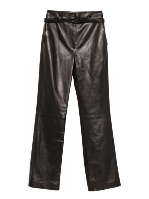 BRANDON MAXWELL Kaia belted leather trousers