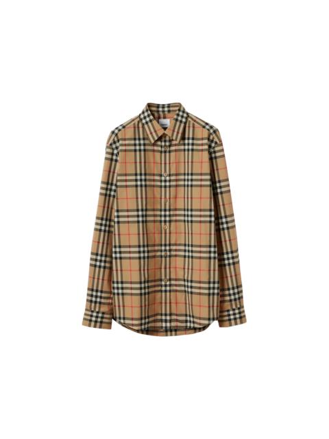 Burberry Burberry Vintage Check Cotton Poplin Shirt Beige