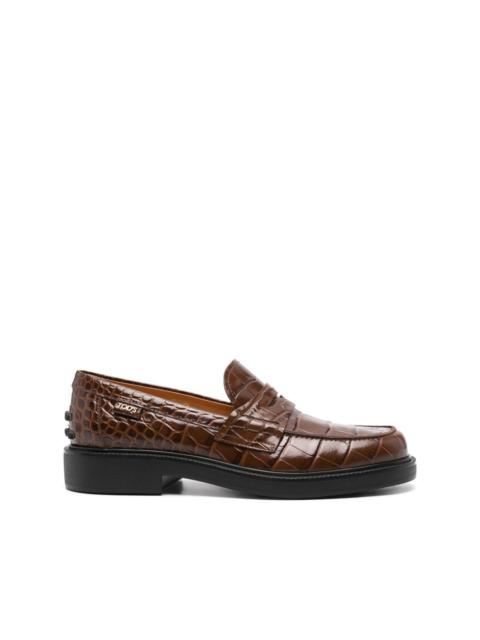 Tod's croc-effect loafers