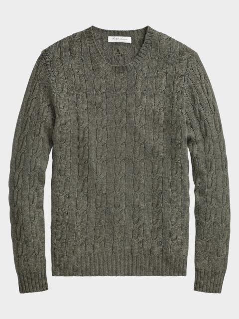 Ralph Lauren Men's Cashmere Cable-Knit Crewneck Sweater