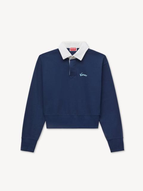 KENZO 'KENZO Varsity' embroidered long sleeve polo in heavy cotton