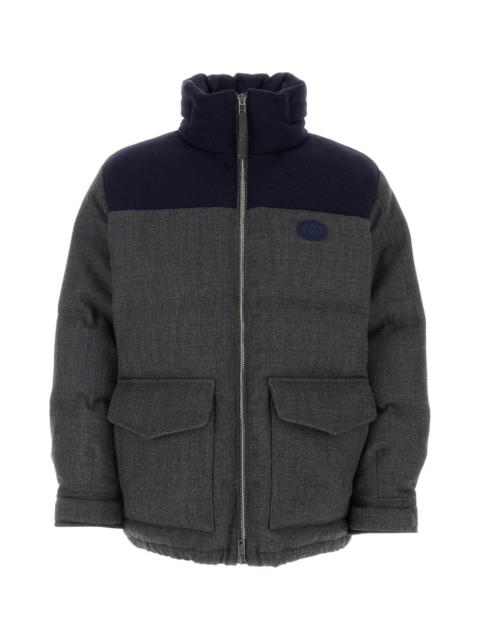Dark Grey Wool Blend Down Jacket