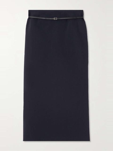 Delta belted cady maxi skirt