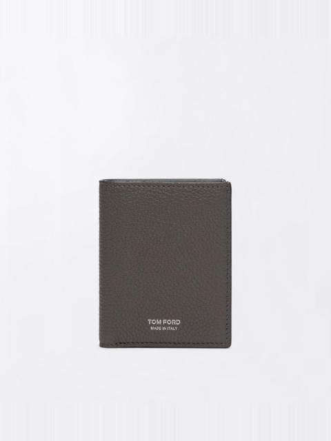 GRAIN LEATHER FOLDING CARDHOLDER