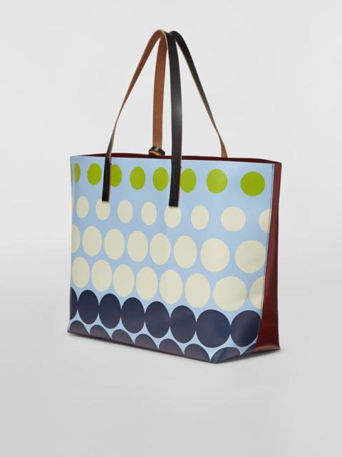 Marni POP POIS PRINT PVC SHOPPING BAG WITH CALFSKIN HANDLES