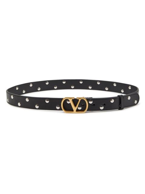 Valentino Valentino Garavani Vlogo Stud-embellished Leather Belt