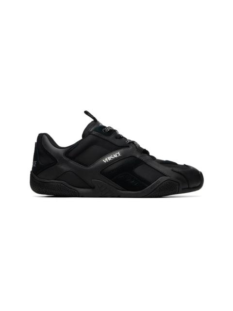 VERSACE Black Galaxia Leather Sneakers