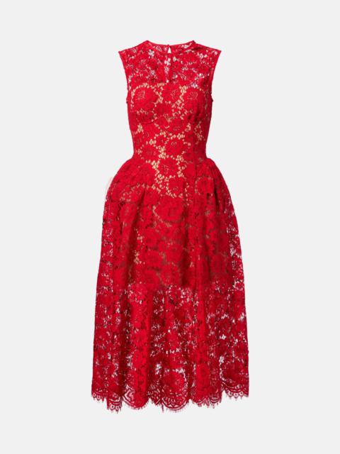 self-portrait Floral lace cocktail dress