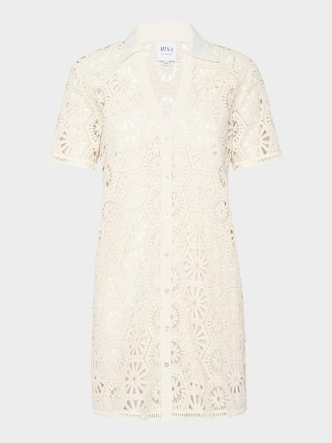 MISA Carmel Summer Crochet Mini Dress