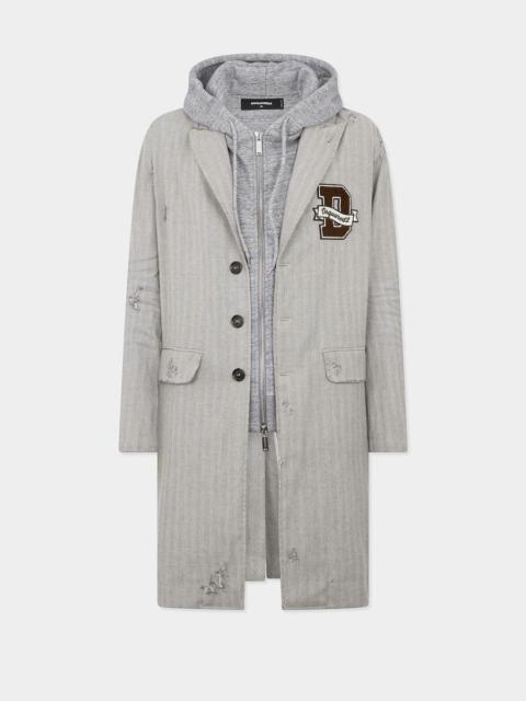 DSQUARED2 RIPPED HOODED COAT