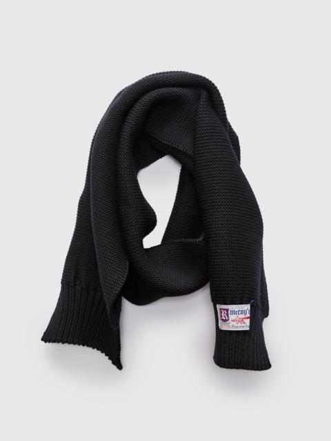 The Real McCoys Wool Knit Scarf in Navy