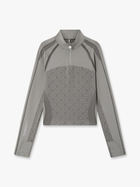 CASABLANCA Light Grey Seamless Monogram Long Sleeve Top