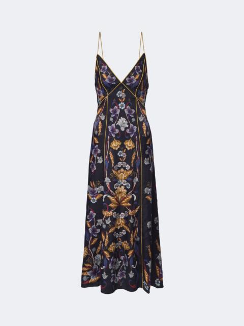 FARM RIO Golden Nature floral midi dress