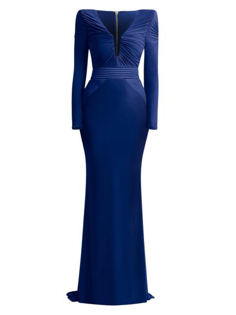ZHIVAGO Women's The Bloom Gathered Jersey Gown - Midnight