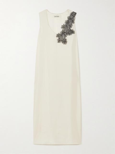 RÓHE Lace-trimmed Silk-satin Maxi Dress