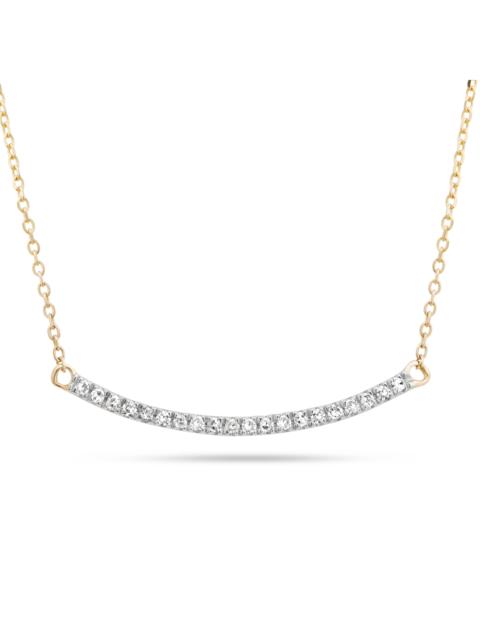 STONE AND STRAND Tiny Pave Diamond Curve Bar Necklace