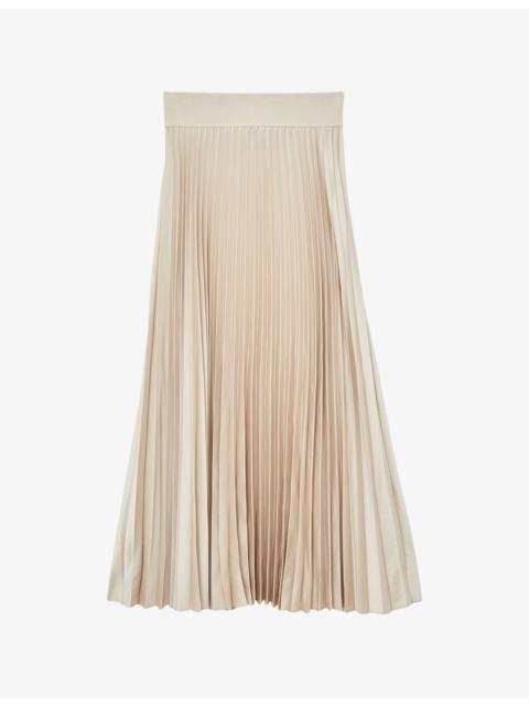REISS Seren Pleated Woven Midi Skirt