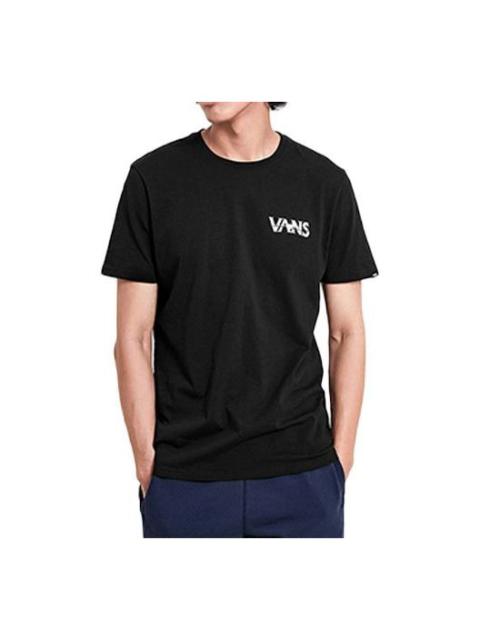 Vans 남자의 밴 스켈레톤 인쇄 짧은 소매 검정 VN0A4MLVBLK