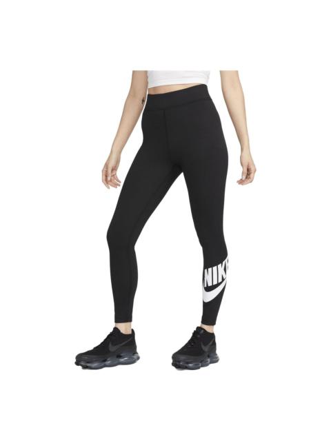 Nike (WMNS) Nike Sportswear Classics High-Waisted Graphic Leggings Asia Sizing 'Black White' DV7792-010