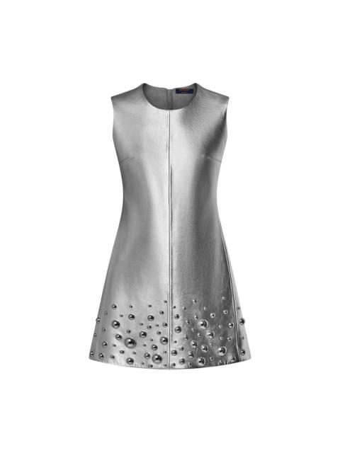 Louis Vuitton LV x YK Metal Studs Metallized Leather Dress