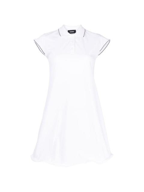 contrast-stitching shirt dress