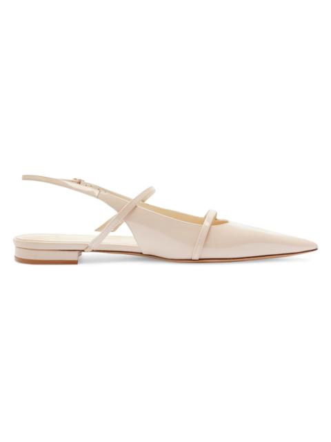 ALEXANDRE BIRMAN Women's Tita Patent Leather Slingback Flats - Semolina