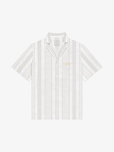 BOXY FIT SHIRT IN COTTON TOWELLING WITH STRIPES