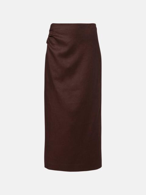 SIR. Linen midi skirt