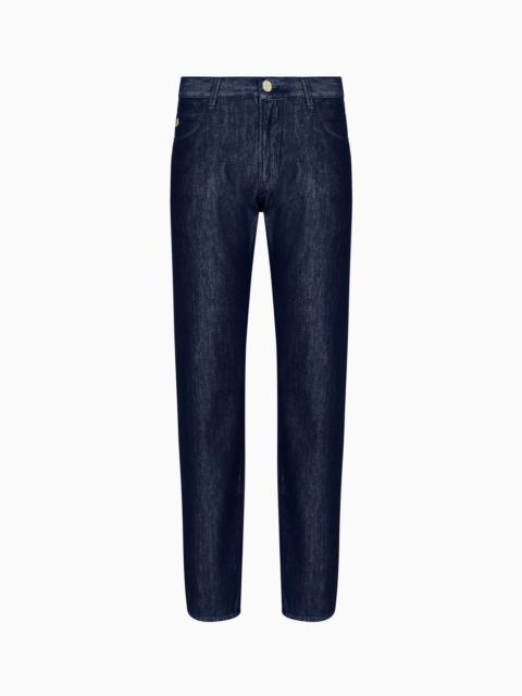GIORGIO ARMANI REGULAR-FIT FIVE-POCKET TROUSERS IN SILK AND LUXURY COTTON TWILL