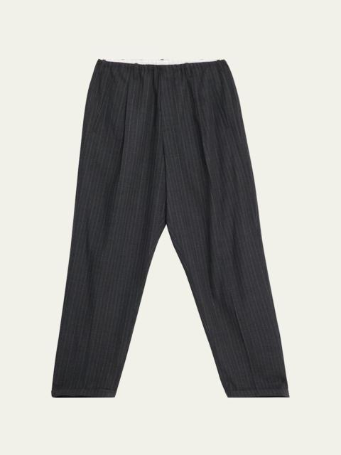 MAGLIANO Men's Pinstripe Wool Drawstring People's Pants