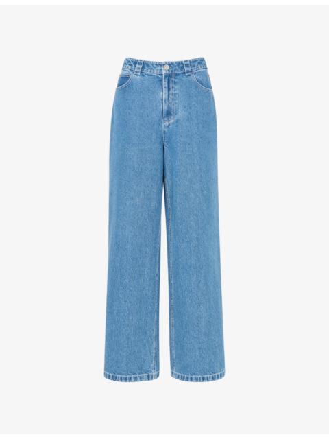 WHISTLES Relaxed-Fit Straight-Leg High-Rise Jeans
