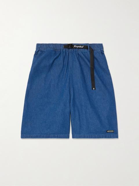 Kapital Easy Wide-Leg Belted Denim Shorts