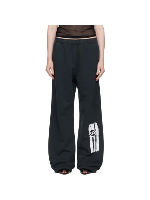 MM6 Maison Margiela Black Unbrushed Sweat Lounge Pants