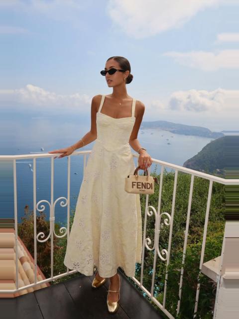 BARDOT Lilah Corset Midi Dress In Yellow Daisy