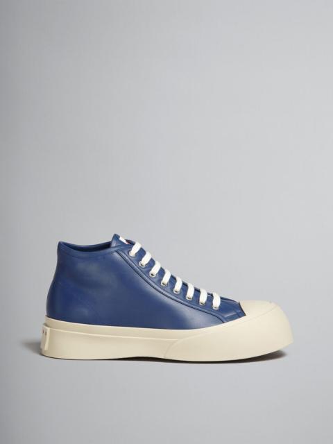 Marni BLUE NAPPA LEATHER PABLO HIGH-TOP SNEAKER