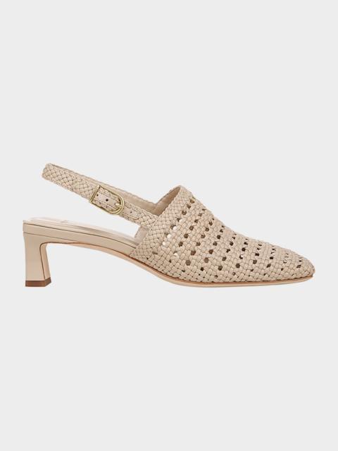Vince Woven Leather Slingback Pumps