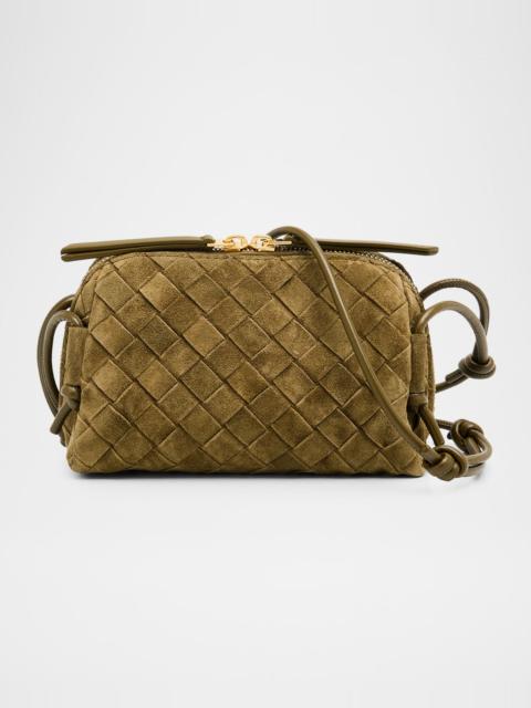 Bottega Veneta Concert Pouch Intrecciato Suede Crossbody Bag