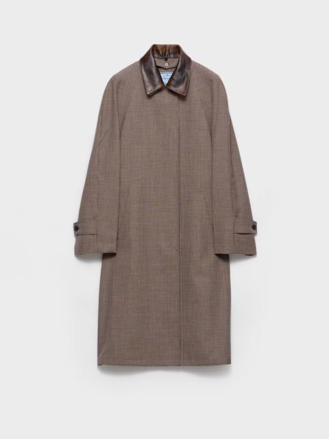 Prada Single-breasted houndstooth check wool coat