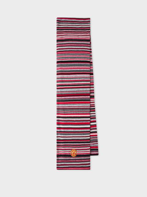 Paul Smith Paul Smith & Manchester United – Red Striped Wool-Cashmere Scarf