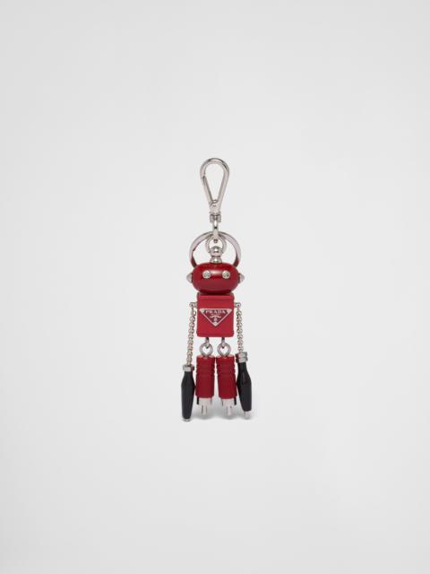 Prada Saffiano leather robot keychain trick