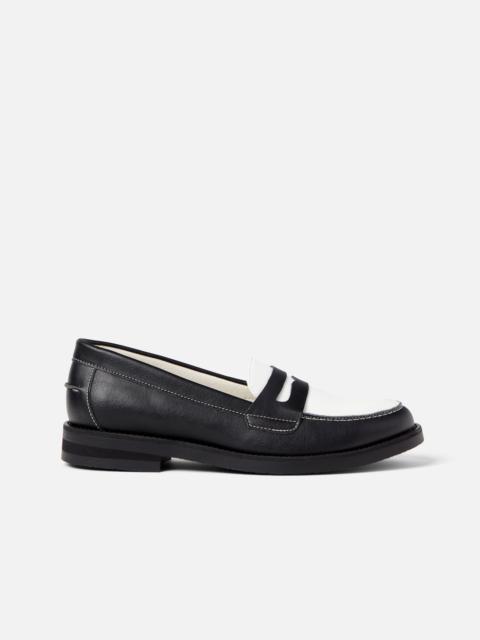 DUKE + DEXTER Wilde Black + White Vegan Penny Loafer - Women's